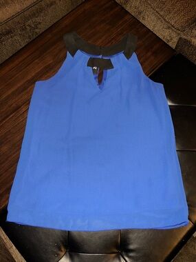 Iz Byer Royal Blue Sleeveless Camisole with Black Trim